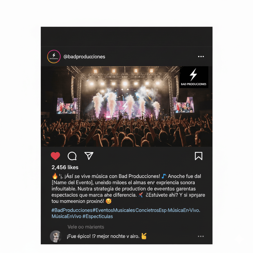 Publicación con texto y hastags